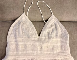 Vestido Blanco con bolsillos Zara