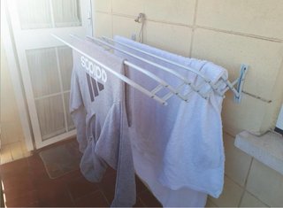 Tendedero Pared Plegable Metal Blanco 80 cm