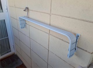 Tendedero Pared Plegable Metal Blanco 80 cm