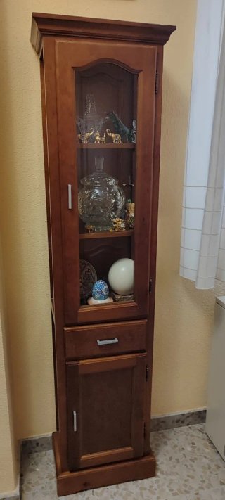 Vitrina de madera y cristal