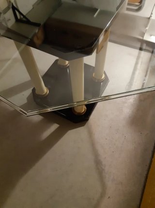 Mesa Comedor Cristal Grueso Pentagonal
