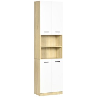 Mobile Bagno in Truciolato Bianco con 2 Armadietti
