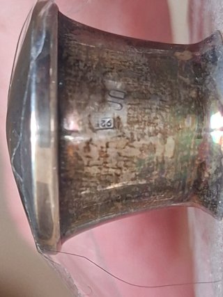 Bombonera cristal tallado y plata 925 antigua