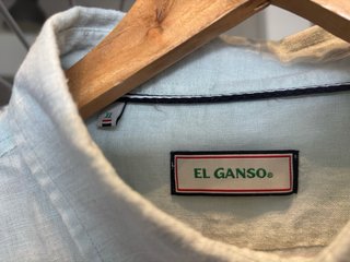 Camisa de lino azul
