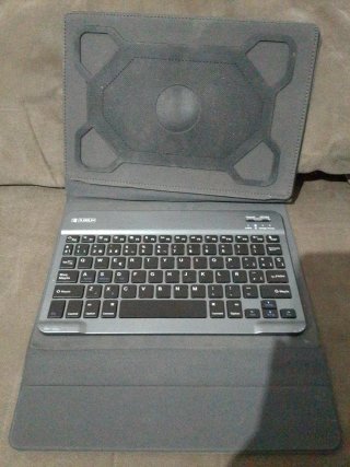Funda con teclado gris
