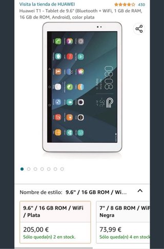 Huawei T1 - Tablet de 9.6" (Bluetooth + WiFi, 1 GB
