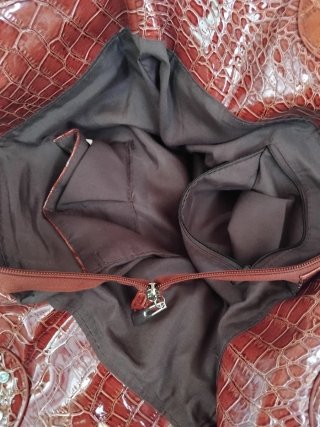 Bolso de mujer tejido marrón multicolor