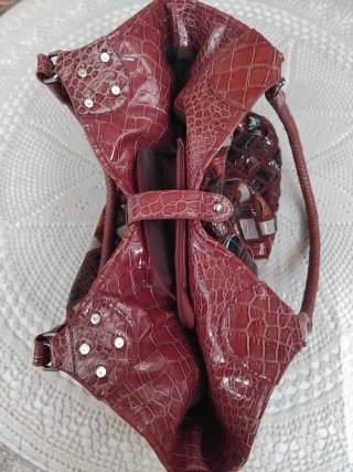 Bolso de mujer tejido marrón multicolor