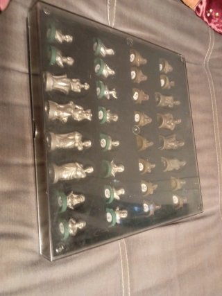 Juego Ajedrez Metal Antiguo Figuras