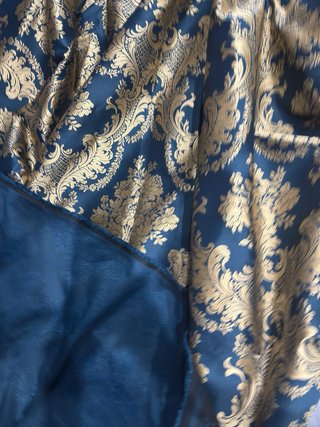Tela para traje de fallera azul y oro