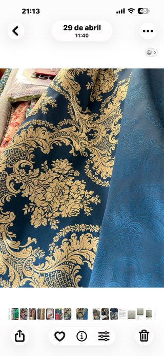 Tela para traje de fallera azul y oro