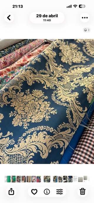 Tela para traje de fallera azul y oro