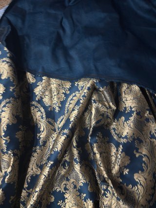 Tela para traje de fallera azul y oro