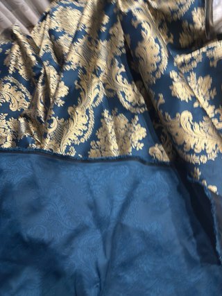 Tela para traje de fallera azul y oro