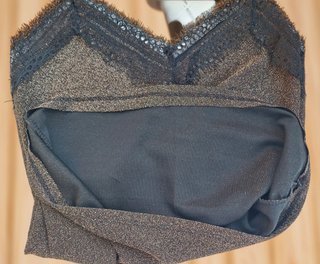 Top Camiseta T 38 M con brillantes lurex oro