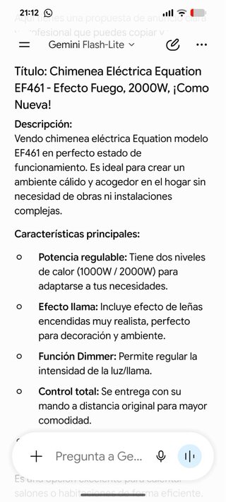 Chimenea Eléctrica Equation EF461 2000W