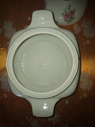 Sopera Antigua Porcelana Bavaria Flores Doradas