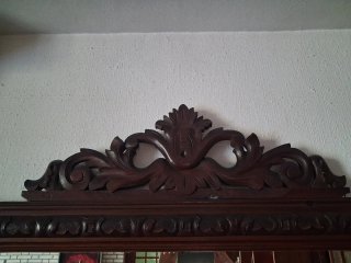 Espejo antiguo caoba tallado