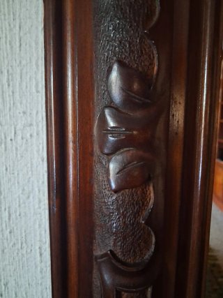 Espejo antiguo caoba tallado