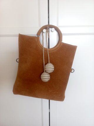 Bolso de mano piel color cuero