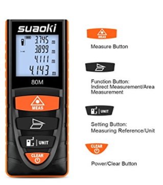 ◆NUEVO◆ Medidor Laser Suaoki (40, 60 o 80 m)