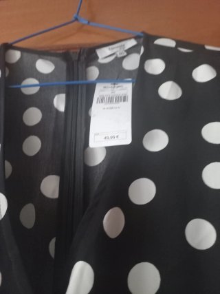 Mono lunares negro y blanco talla M