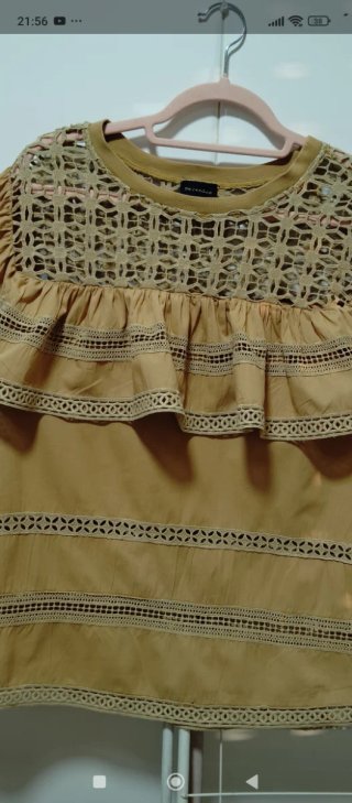 Blusa Berenice Talla 38 Camel/ mostaza