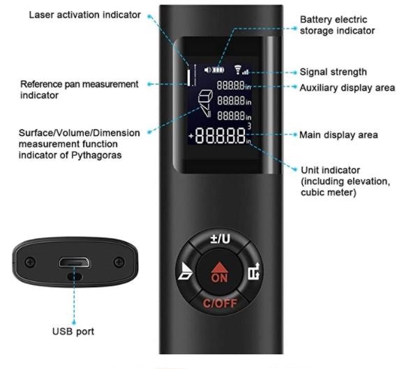 ◆NUEVO◆ Medidor láser con USB Recargable (60m)