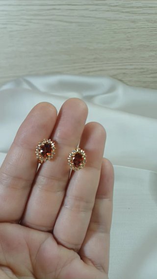 Pendientes Antiguos Oro 18k Circonitas Blancas