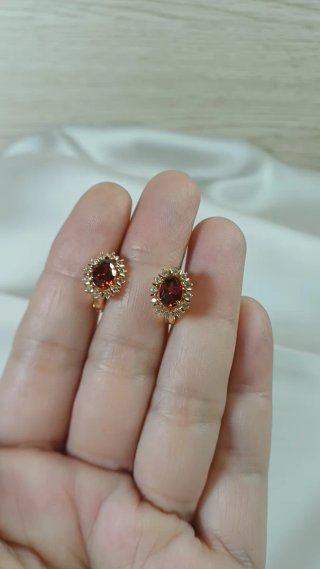 Pendientes Antiguos Oro 18k Circonitas Blancas