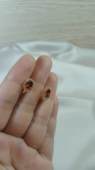 Pendientes Antiguos Oro 18k Circonitas Blancas