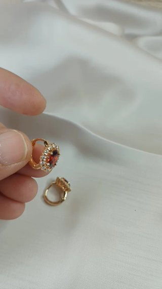 Pendientes Antiguos Oro 18k Circonitas Blancas
