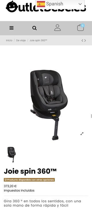 Silla coche bebé 0-4 años giratoria marca joie