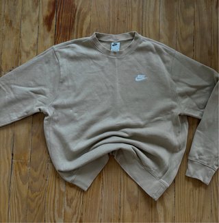Sudadera Nike Beige Talla M/L Logo Bordado
