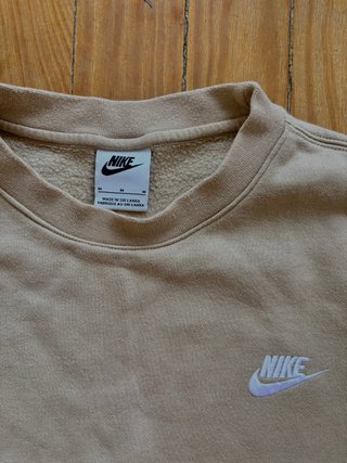 Sudadera Nike Beige Talla M/L Logo Bordado