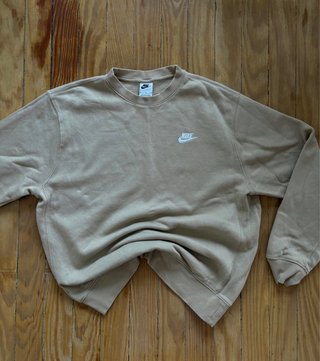 Sudadera Nike Beige Talla M/L Logo Bordado