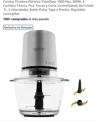 Picadora Cecotec TitanGlass 1000