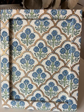 Marco de fotos decorativo floral azul