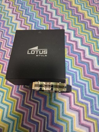 Pulsera Lotus Style.  Negra y Plateada