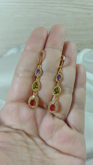 Pendientes Vintage Oro 18k Cristaled y Circonitas