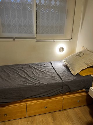 Estructura cama individual madera con cajones
