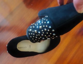 Zapatos de salón tacón cuadrado negros
