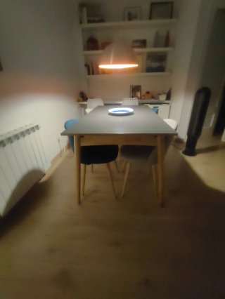 Mesa extensible madera + 4 sillas comedor