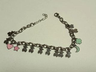 Pulsera Tous Acero Plateado Corazones y Ositos