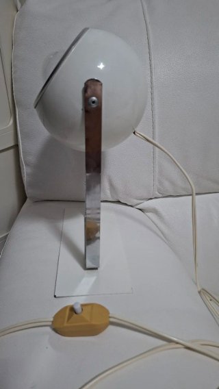 Lampada Space Age Vintage Argento/Bianco