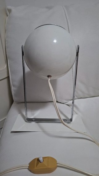 Lampada Space Age Vintage Argento/Bianco