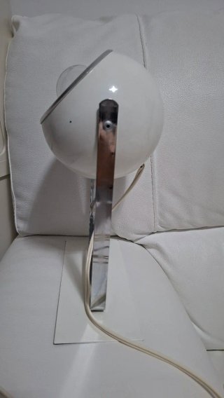 Lampada Space Age Vintage Argento/Bianco