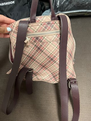 Mochila cuadros rosa y morado