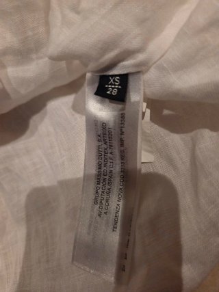 Top Massimo Dutti Lino Bordado Blanco