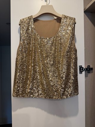 Conjunto lentejuelas dorado muestrario